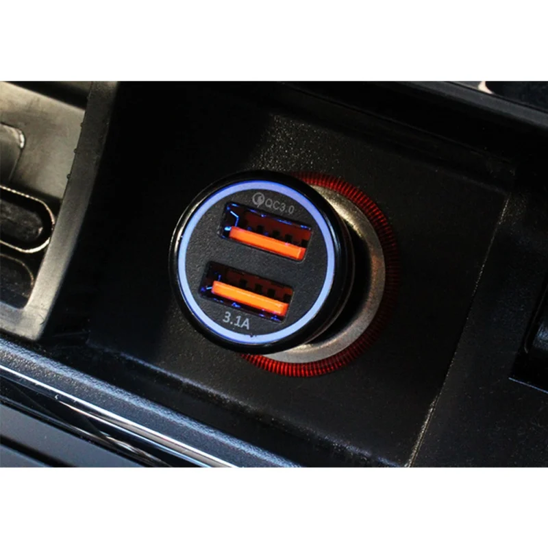 Быстрый автомобиль Зарядное устройство 3,0 9 V/2A 2 USB FCP быстро Зарядное устройство Smart Auto светодиодный адаптер для Huawei Mate 9 10 Pro P9 P10 P20 Lite Honor 8 9 10