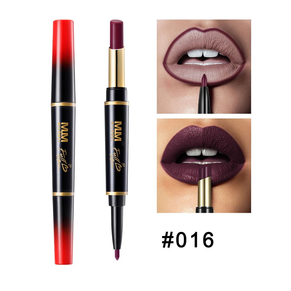 Двухсторонний 16 цветов карандаш для губ+ Губная Помада водостойкий стойкий карандаш для губ Maquillajes Para Mujer Femme Longue TSLM1 - Цвет: 16