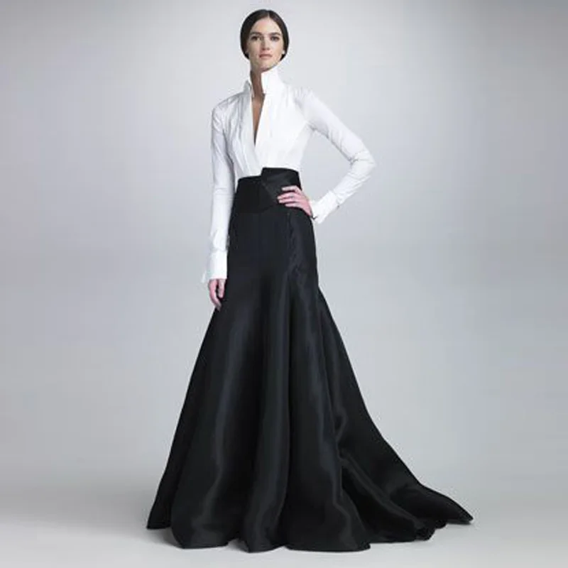 black silk long skirt