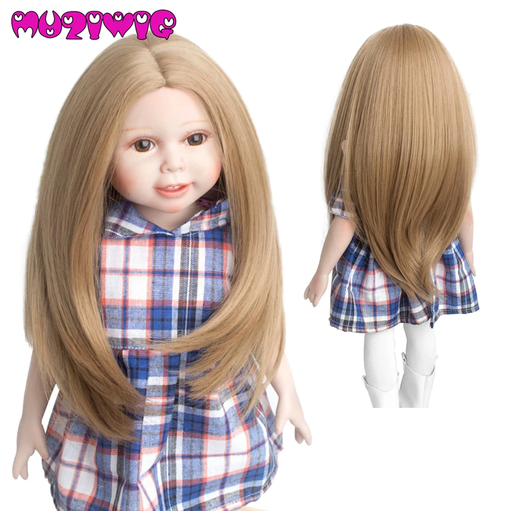 Прямые продажи с фабрики длинные прямые кукольные волосы парики Девушка Стиль для куклы Америка с окружностью головы 26 см