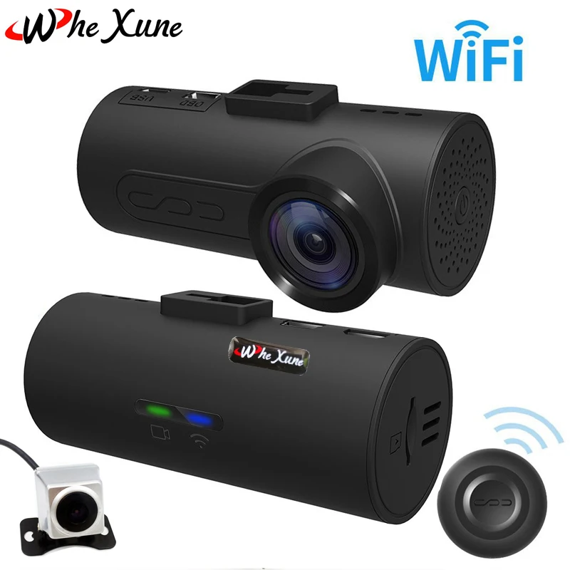 Whexune Новый Full HD 1080 P 160 degre Wi-Fi GPS OBD ADAS Видеорегистраторы для автомобилей автомобиля