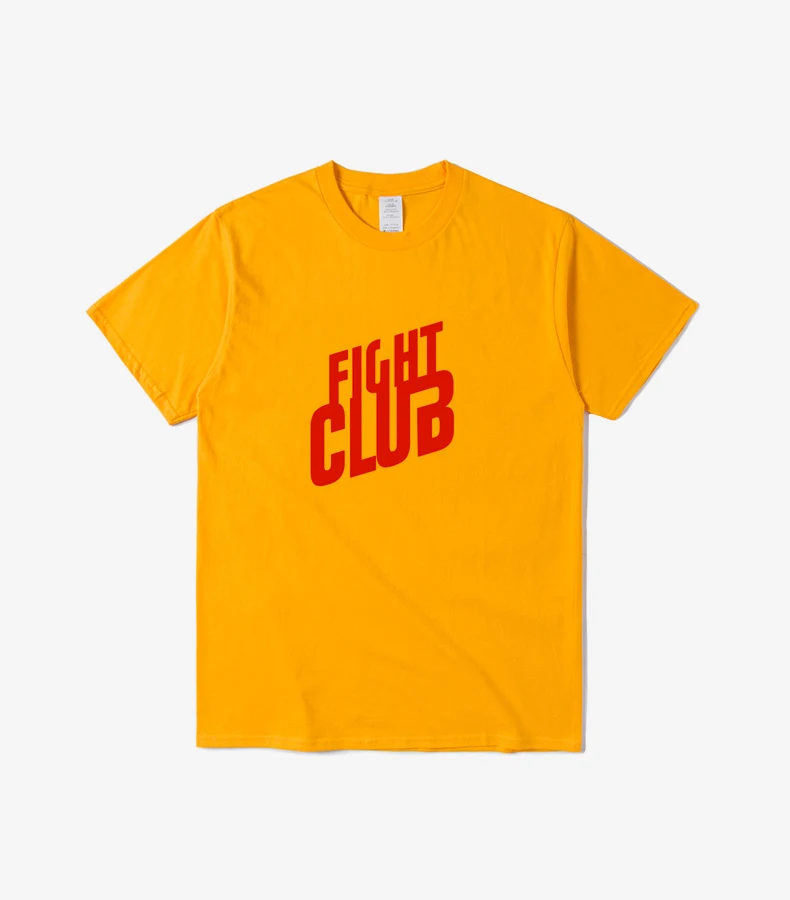 

2018 Film Fight Club T Shirt Men Tyler Durden Brad Pitt Project Mayhem Letter Printed T Shirt Women 100% Cotton Tees Clothing