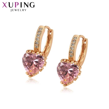

Xuping European Style for Girls Heart Design Earrings Hoops Synthetic Cubic Zirconia Classic Jewelry 93825