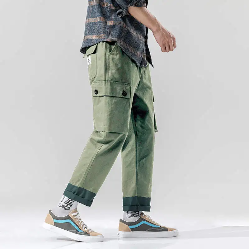 SingleRoad Cotton Pants Men 2019 Side Pockets Hip Hop Trousers Joggers Streetwear Male Fashion Casual Loose Straight Men Pants