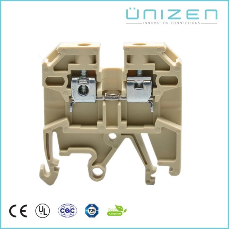 Unizen JUT2-2.5, 50 шт в наборе, винтовая рейка клеммной колодки PA66 2.5mm2 800 V/24A