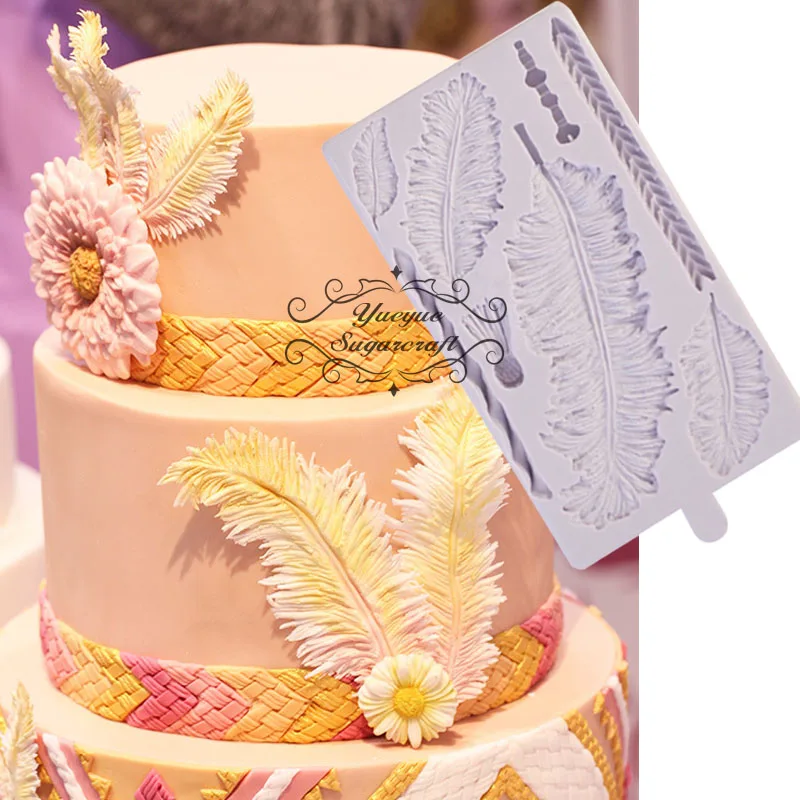 Yueyue Sugarcraft перо силиконовая форма помадка форма для украшения торта инструменты форма для шоколадной мастики