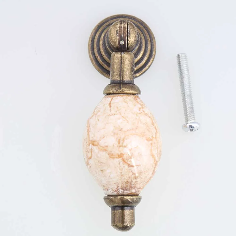 vintage style shaky pendant drawer shoe cabinet knobs pulls rural ceramic white black dresser door handles antique bronze knobs