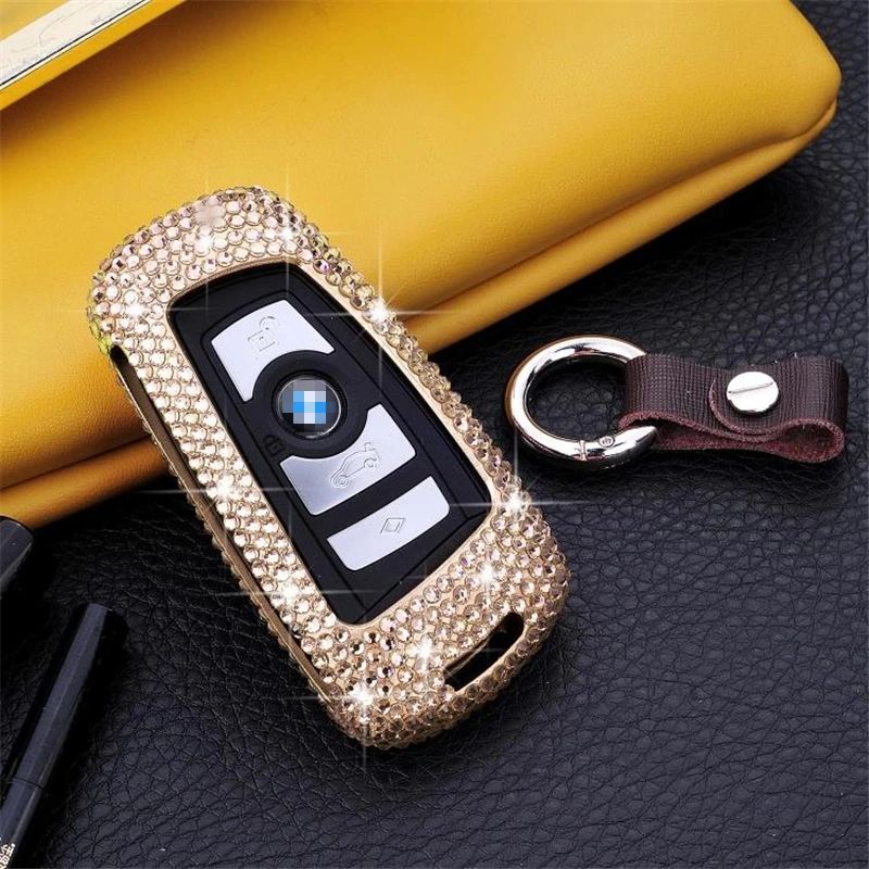 

Luxury Diamond bling Aluminum Alloy car key case cover/ key shell for BMW 1 2 3 4 5 6 series X3 X4 Car Smart Remote Key Cover