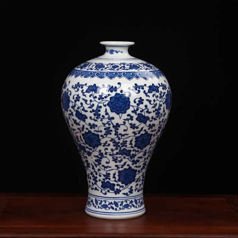 Фарфоровая ваза Цзиндэчжэнь китайская керамическая ваза Китай цветочный горшок ваза современные китайские ремесла белого и голубого цвета, ваза для домашнего декора - Цвет: design 18