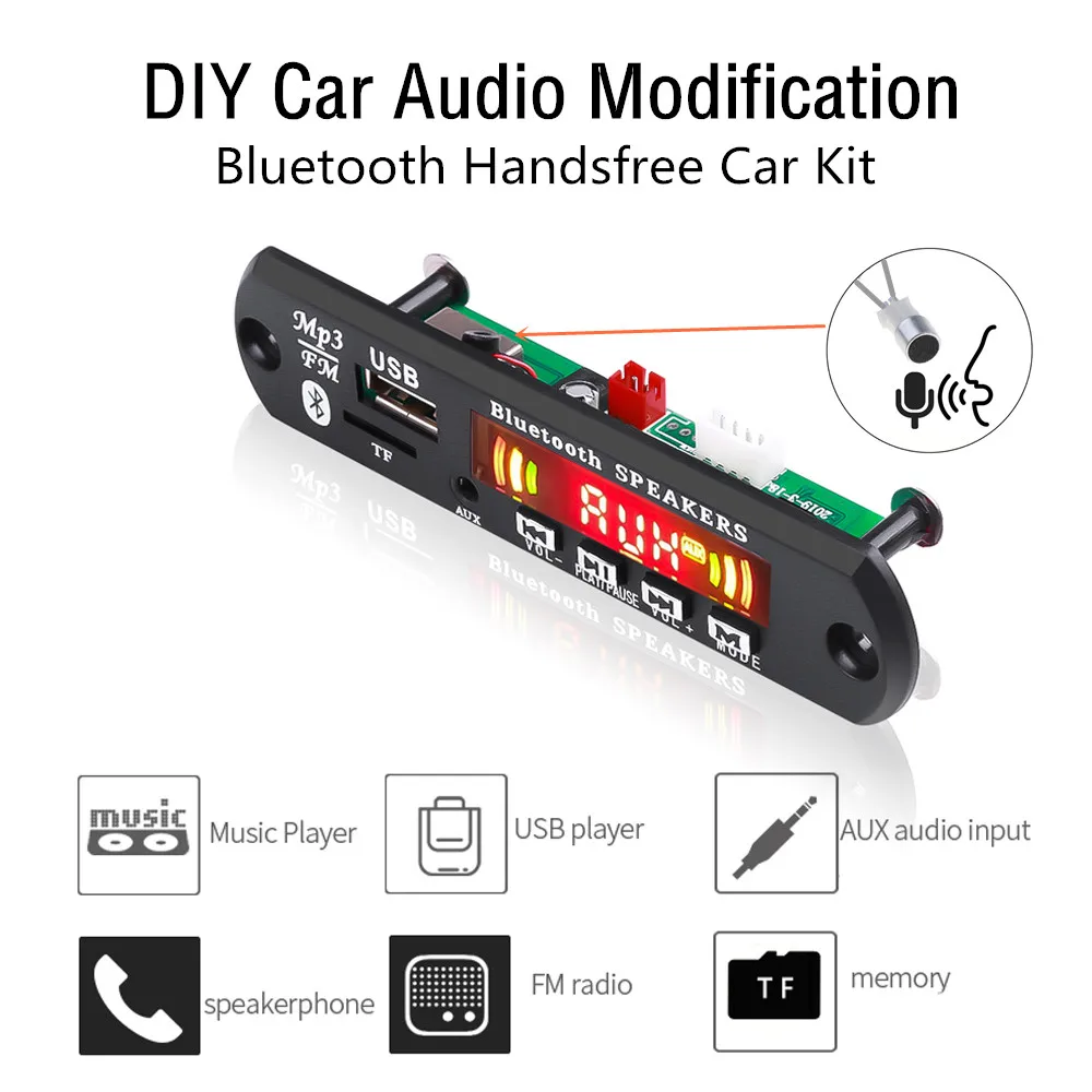 Модификация автомагнитолы 5 В 12 Bluetooth MP3 плеер декодер плата автомобильный