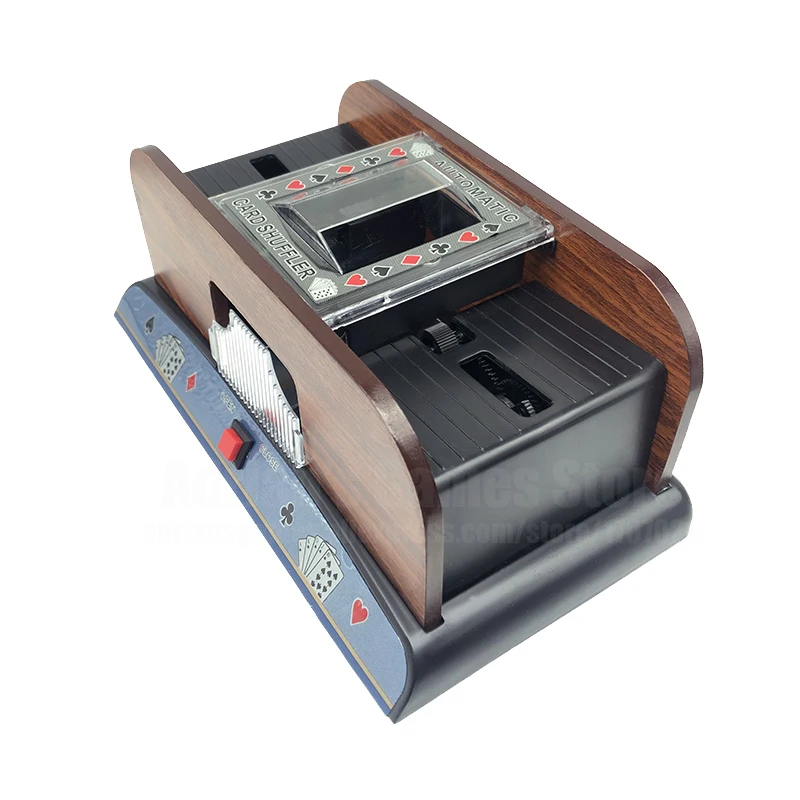 2 колоды Деревянный шаффл машина для тасовки карт Poker Card Shuffler автоматическое