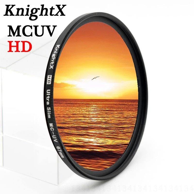 Knightx HD MCUV MC 49 мм 52 мм 55 мм 58 мм 62 67 мм 72 мм 77 мм фильтр UV объектив для Nikon Canon T3i D3100 D3200 D5200 D7100 d5300 d3300 - изображение