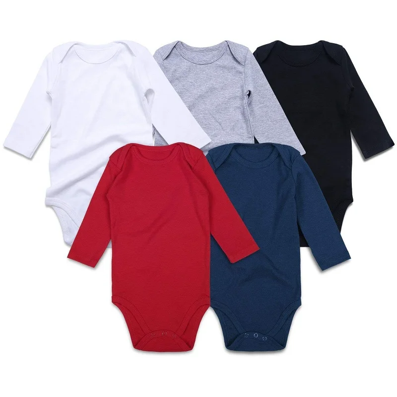 solid long sleeve baby bodysuit
