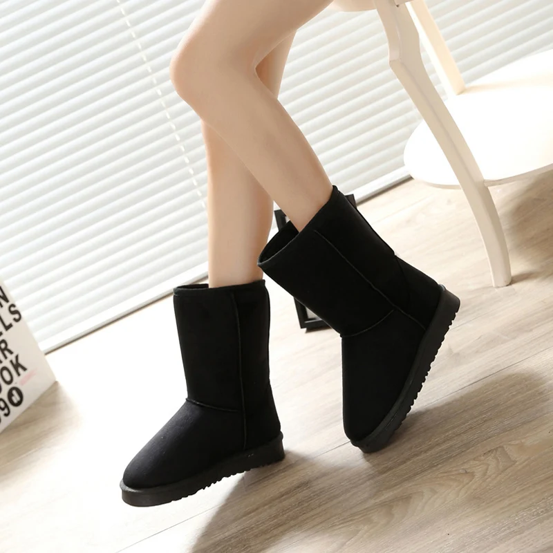

FEVRAL New 2019 Autumn Early Winter Shoes Woman Flat Heel Boots Fashion Women Snow Boots Brand Warm Casual Woman Ankle Boots