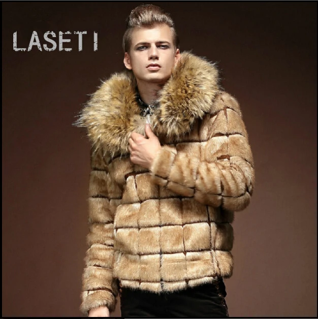 Cheap Hot 2015 new Men's brand casual fur coat warm winter fashion personality outwear fur jacket singer costumes clothing