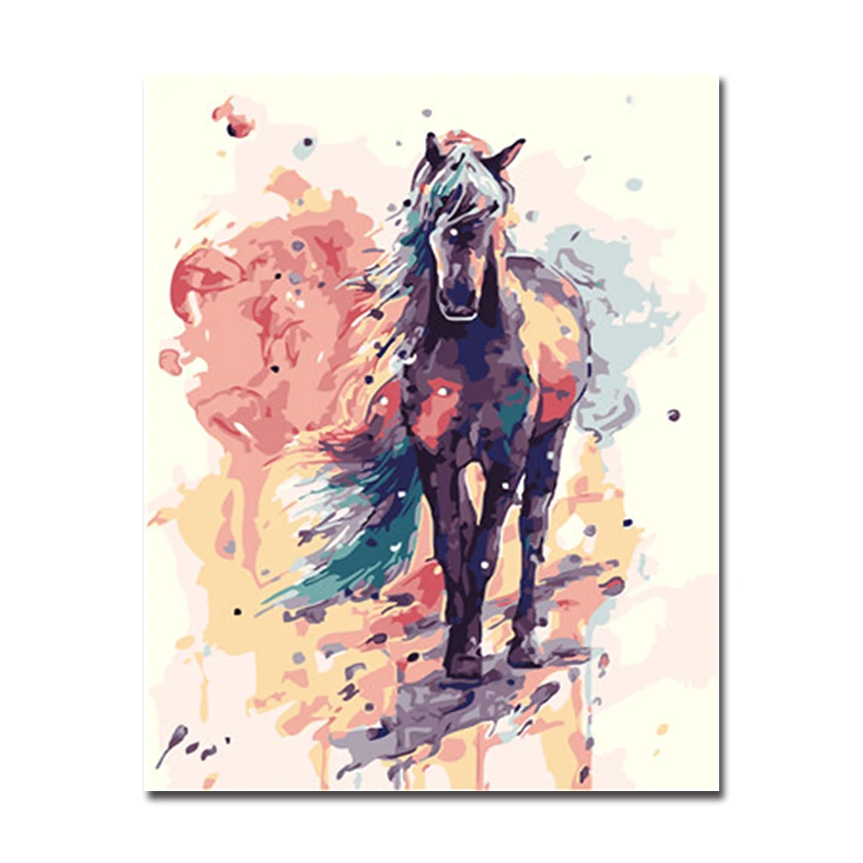 

Digital Painting By Numbers DIY Frame Wall Art Decor Poster Color Horse Kits Drawing On Canvas Oil Paints Colors Unique Pictures