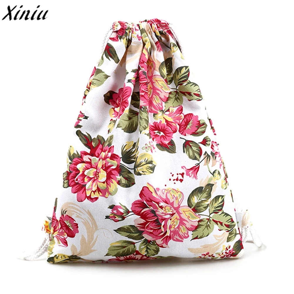 

New arrival Fashion Women Canvas cat Drawstring Backpack Hot Sale Newest College Students School Bagpack Girls Feminina Backpack