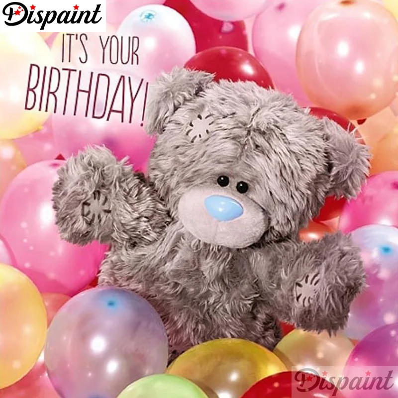 

Dispaint Full Square/Round Drill 5D DIY Diamond Painting "bear balloon" Embroidery Cross Stitch 3D Home Decor Gift A10217