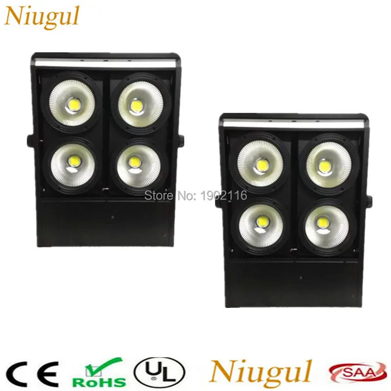 

2pcs/lot 4 Eyes 4x100W LED Cob Light, 400W LED Blinder Light ,High Power DMX512 Stage Lighting Four Head COB LED Audience Lights