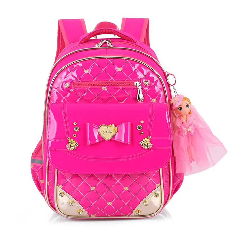 Для девочек Детский Школьный Рюкзак Ортопедические Мультфильм школьная сумка В стиле принцессы рюкзак для лука Высокое качество нейлон дети сумки