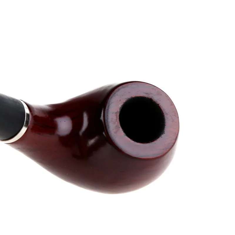 Traditional Style Ebony Wood Nature Handmade Tobacco Smoking Pipe Bent Round