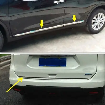 

S.Steel Rear Trunk Lid + Side door molding chrome 5PC For Nissan Rogue 2014-2018