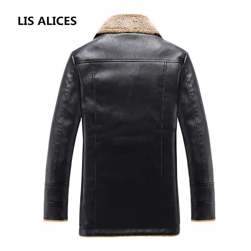 Мужская кожаная куртка с воротником стойкой LIS ALICES Jaqueta De Couro Masculina толстая теплая