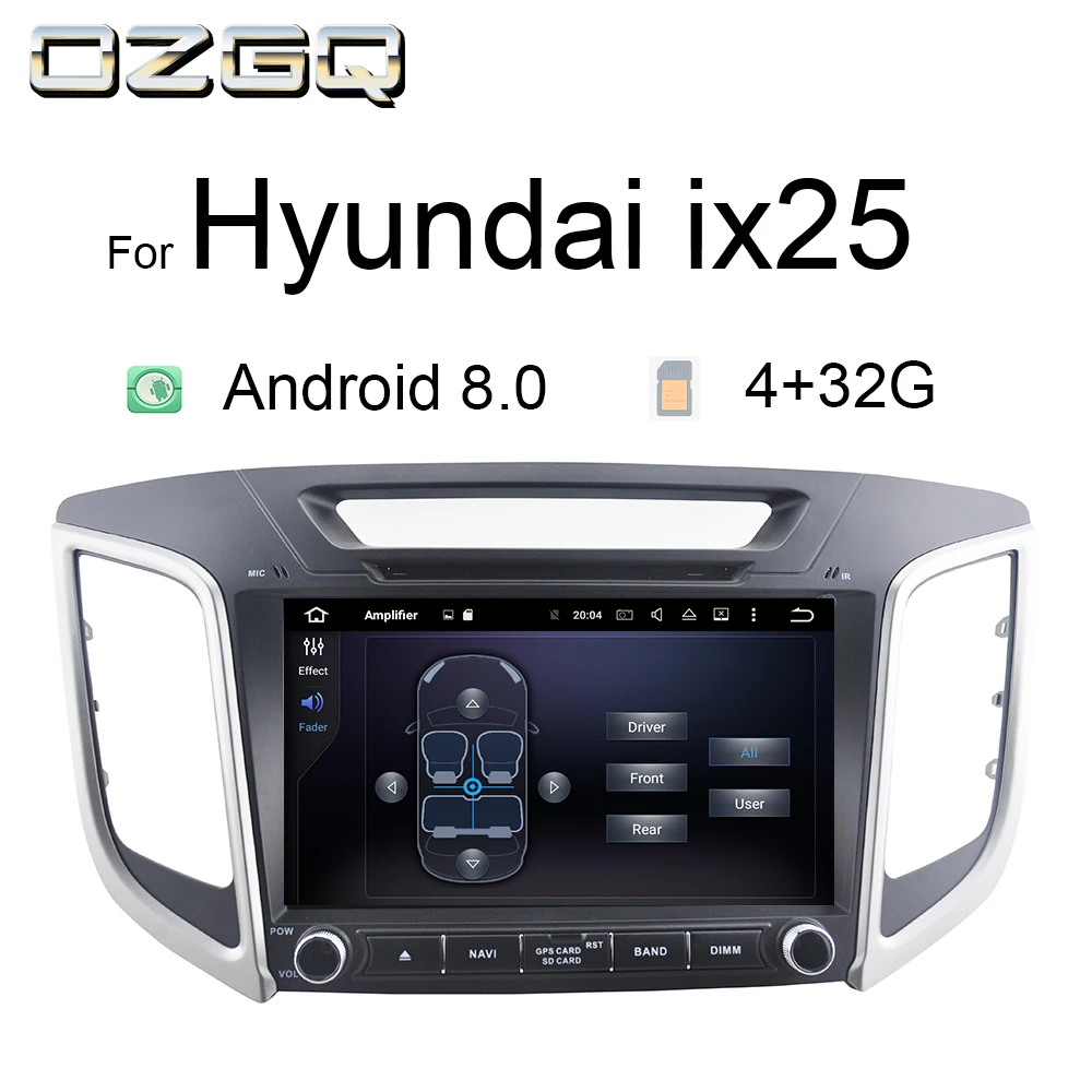 

OZGQ Radio Car Android 8.1 8.0 System 9'' Touch Screen 32G Multimedia Navigation For Hyundai Creta IX25 2014-2018 With Wifi GPS