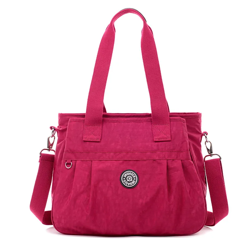 Большая женская нейлоновая водонепроницаемая сумка-тоут для путешествий, женские ручные сумки, сумка через плечо для женщин, женские сумки на плечо, женские сумки W675 - Цвет: grape purple