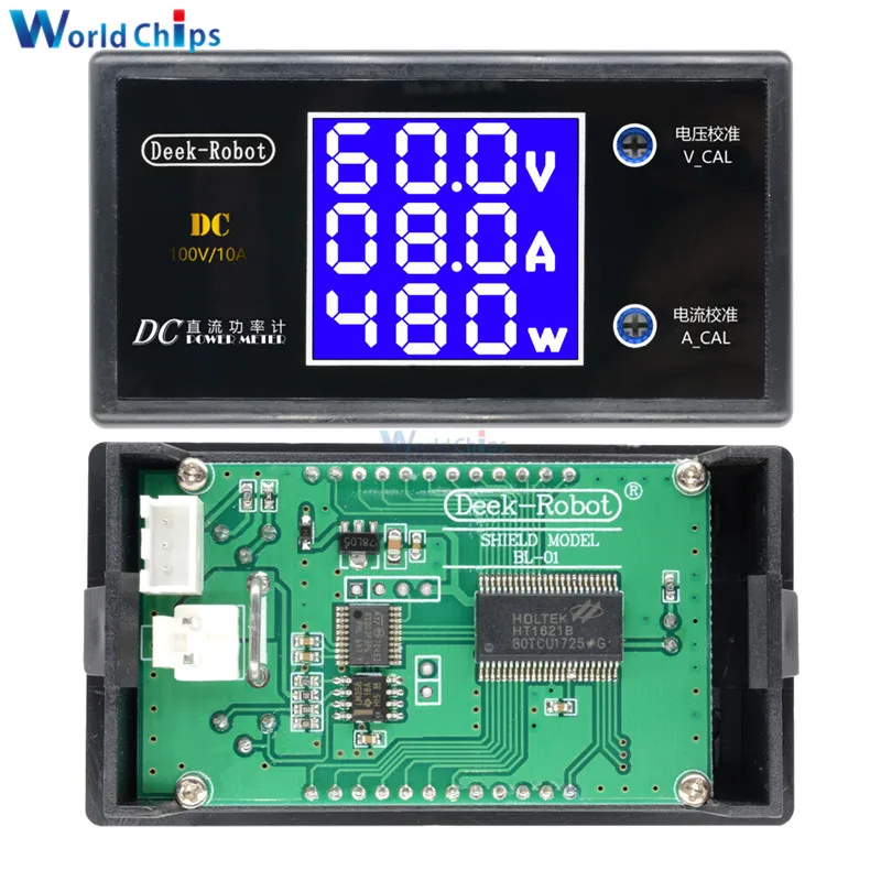 DC 0-100V 1000W 0-50V 250W 5A LCD Digital Voltmeter Ammeter Wattmeter Voltage Current Power Meter Volt Detector Tester Monitor