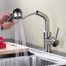 Кухня смесителя Кухня вытащить кран латунь никель холодной и горячей два носики Кухня кран двойной кран Душ Torneira cozinha