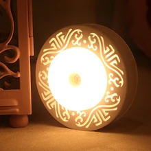 Интеллектуальный PIR датчик движения светодиодный светильник для шкафа Mooncake кухонный беспроводной свет Управление светодиодный коридор, лестница, спальня шкаф свет