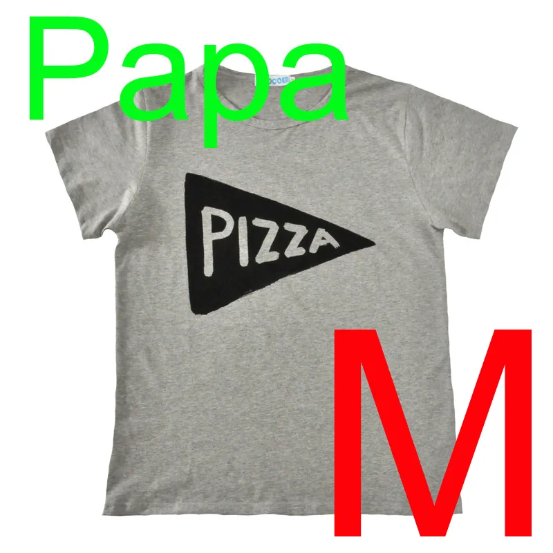 SOSOCOER/Одинаковая одежда для всей семьи футболка для мамы и дочки, папы и ребенка летний комбинезон года с рисунком медведя, папы, мамы, комплекты для малышей - Цвет: Pizza PAPA  M