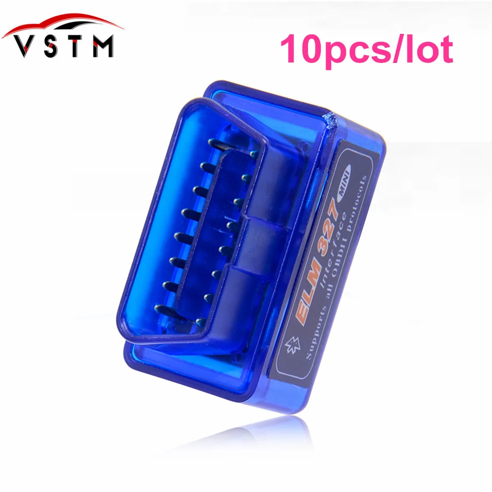 

10PCS/LOT ELM327 Bluetooth ODB2 Auto Diagnostic Interface Scanner ELM 327 Bluetooth V2.1 Car Scan Tool For Multi-Brands