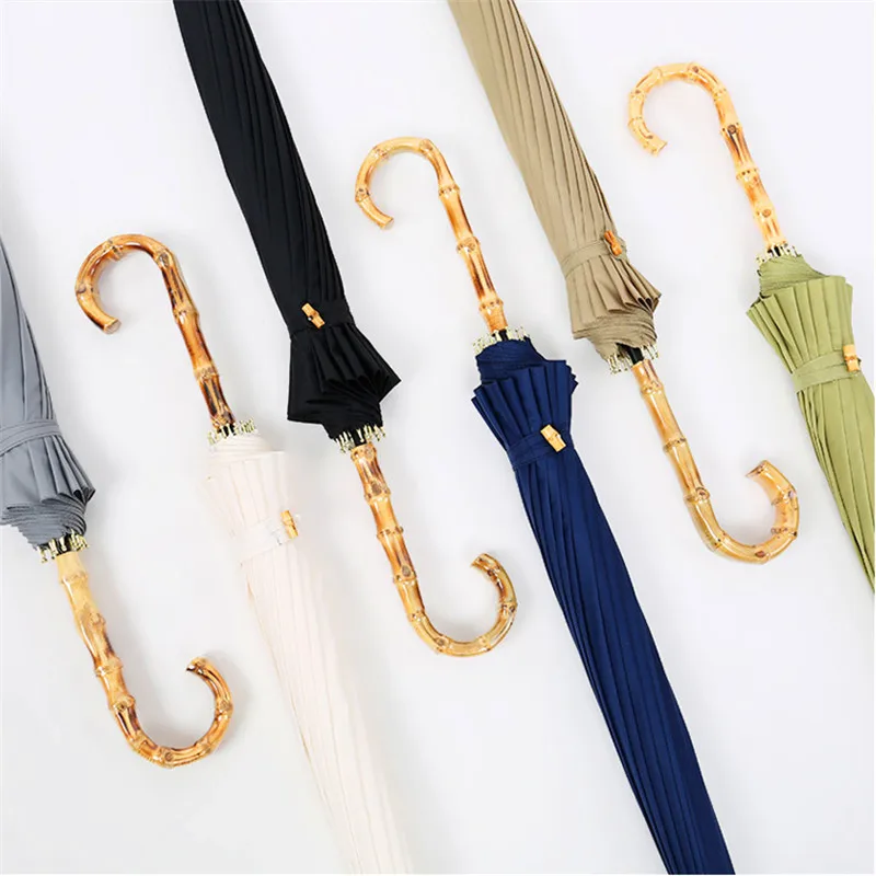 Long handle Umbrella Semi automatic Umbrell rain women 210T Pongee 16K