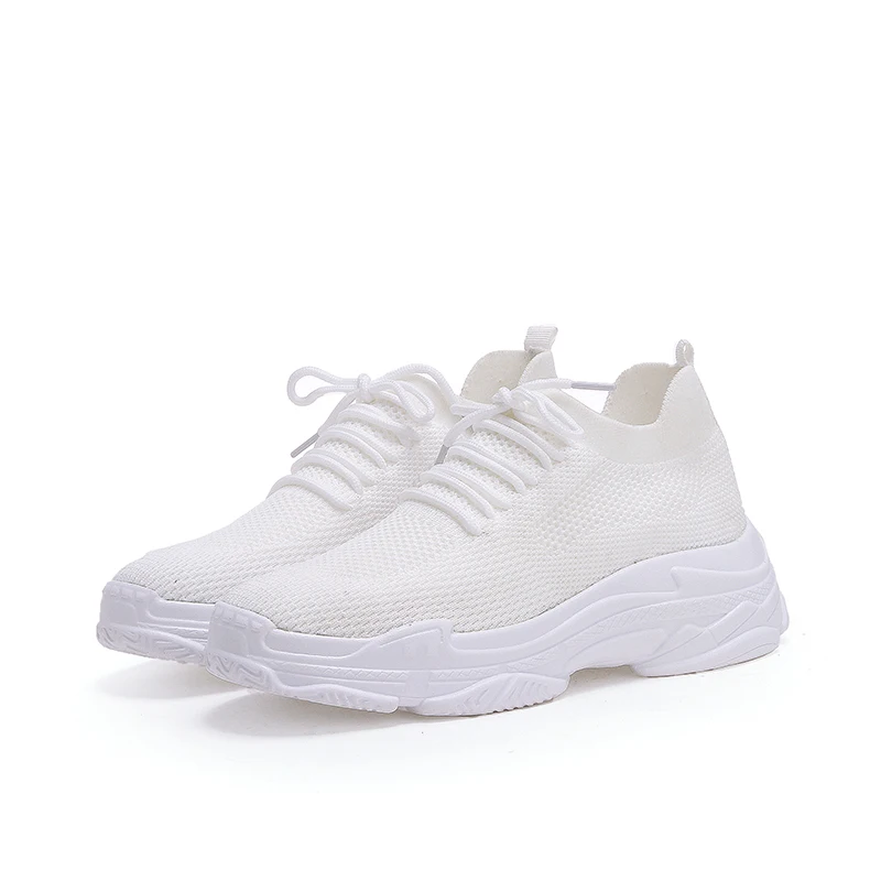 Bas Casual De Surface Chaussures Mode Black Intérieure Surélévation Sport white Volant Tissé Épaississement Femmes élastique Haute Petit Étudiant qxP1xpvw