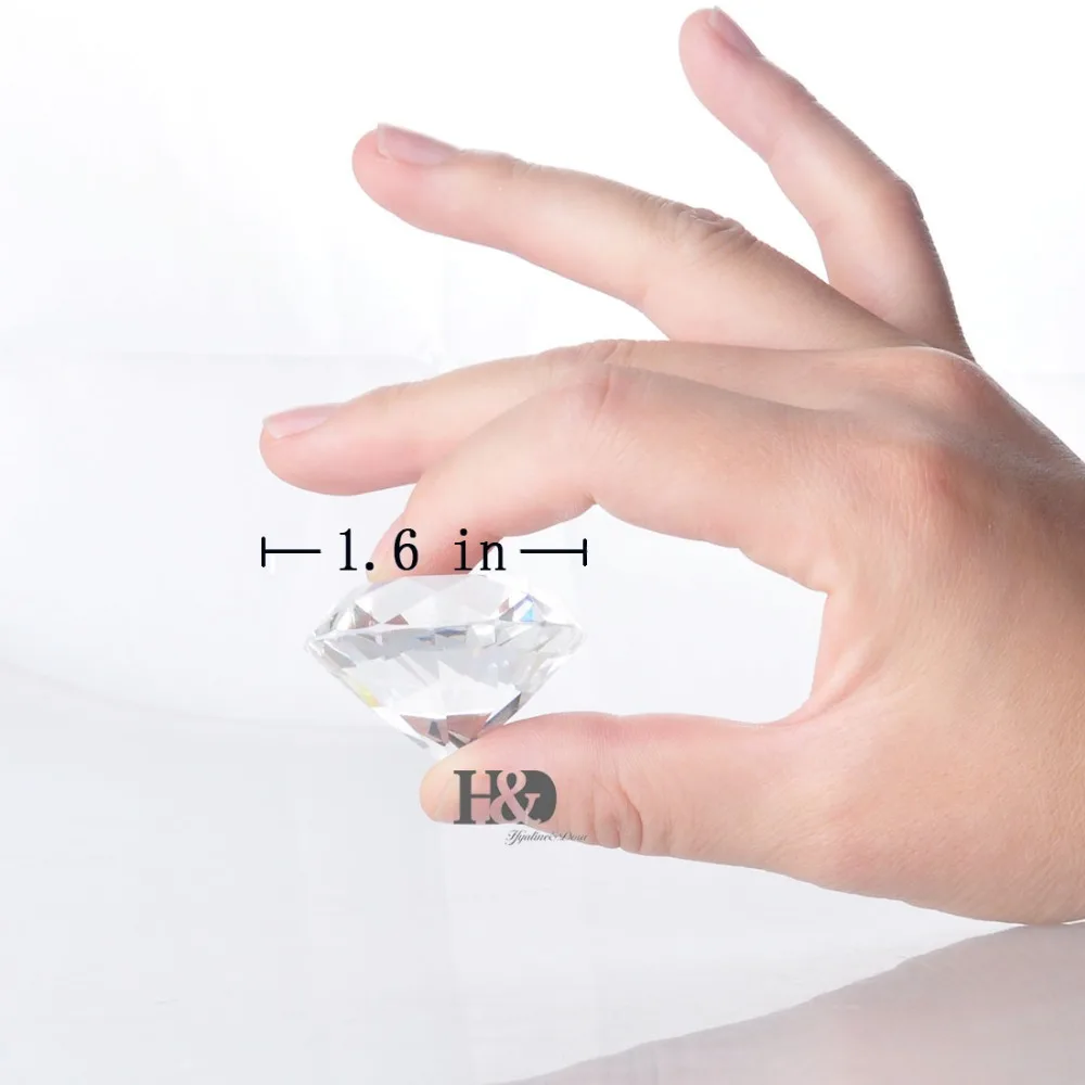 H&D 40mm Crystal Diamond Glass Shaped Home Accent Decoration Paperweight Gift,Pack of 2 H&D 40mm Crystal Diamond Glass Shaped Home Accent Decoration Paperweight Gift,Pack of 2