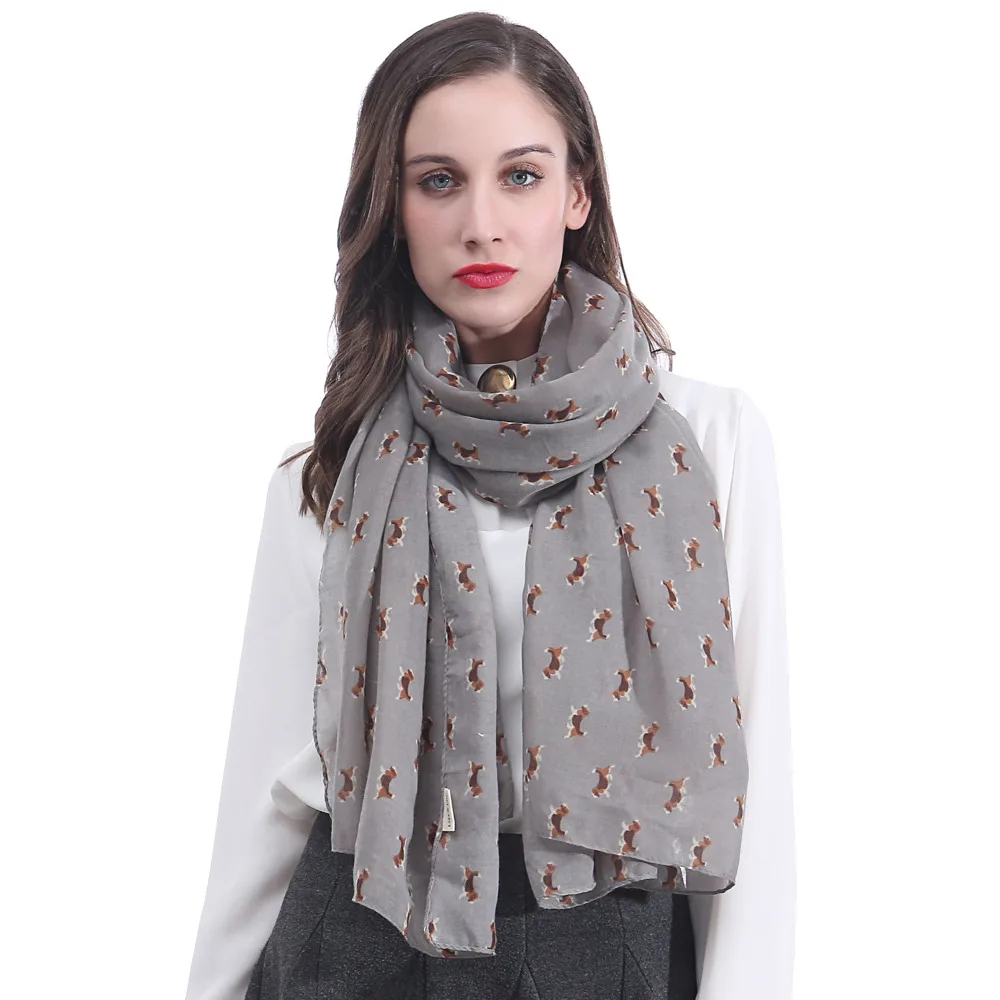 

Beagles Dog Print Long Scarf Foulard Shawl for Women Soft Lightweight