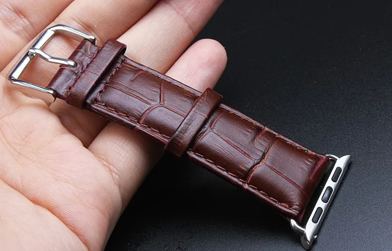 Crocodile Genuine Leather Strap wrist band For Apple Watch Sport 38MM