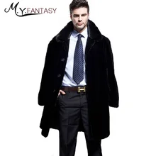 M. Y. FANSTY Shuba зимний Черный Лебедь бархат норка мужской костюм воротник натуральный мех молния куртка с капюшоном Длинные повседневные тонкие норковые пальто