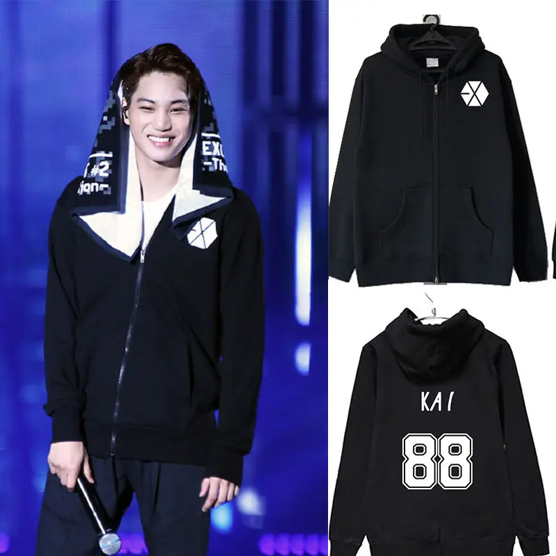 Худи Mainlead с капюшоном Kpop EXO концертный тур Япония Luhan унисекс пуловер
