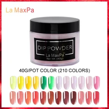 LaMaxPa погружающийся порошок для ногтей 40 г, не УФ-светильник, крепкий и прочный долговечный лак для ногтей, пудра для украшения ногтей