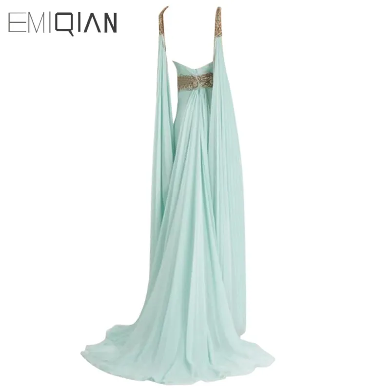 long sleeve evening gowns V Neck Backless Long Chiffon Pageant Dresses,Gold Beaded Evening Dresses,Formal Evening Gowns evening dresses for weddings