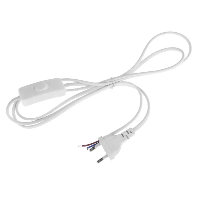 1,8 m/5.9ft импульсный шнур питания провод кабель с переключателем для настольного освещения светодиодный шнур питания лампы с переключателем для настольной лампы - Цвет: White