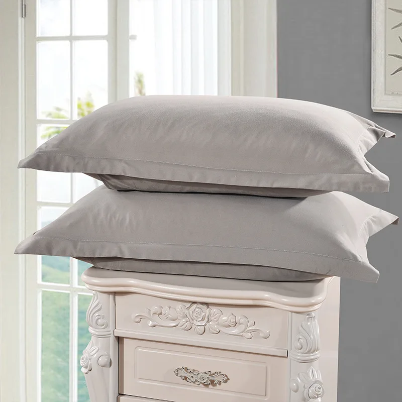 

1 Piece Pure Grey Color Pillowcase Brief Style 100% Polyester Pillow Case For Bedroom Solid Color Pillow Cases 48cm*74cm XF336-3 55