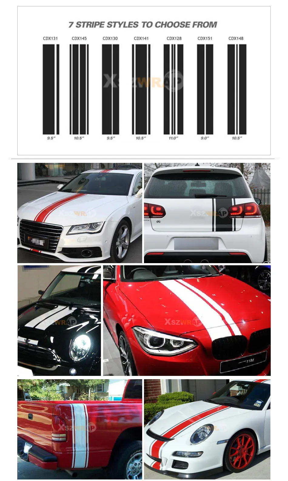 (15*127 см/рулон) 50 &quotАвтомобильный Стайлинг капот крыша хвост наклейка виниловая
