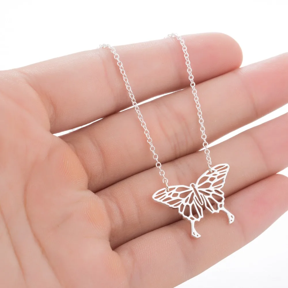 1-Daisies-Origami-Butterfly-Necklace-Geometric-Animal-Pendant-Necklaces-Insect-Butterfly-Decoration-Choker-Animal-Jewelry