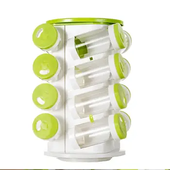 

16PCS/Set Kitchen Multifunction Seasoning Bottle Holder Rotating Multiple Positions Seasoning Spices Salt Box With Spice Rack J2
