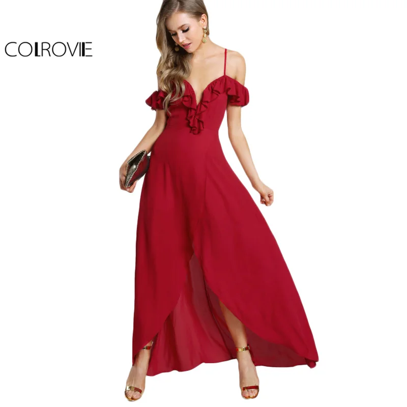 cold shoulder summer maxi dresses