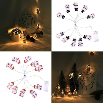 

Christmas String Lights Snowman Battery 2M String Lights 10 LED Outdoor Indoor Christmas Tree Xmas For Home Decor Light T#